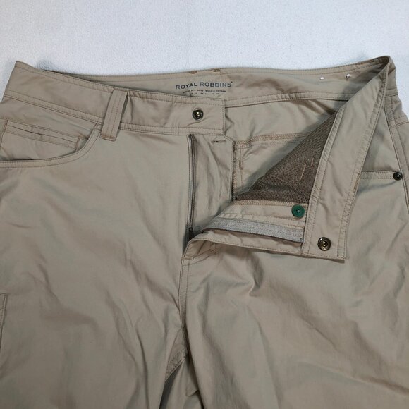 Royal Robbins Pants Men's 34x31 Beige Straight Leg Cargo Pocket Hiking‎ Outdoor - Picture 5 of 16
